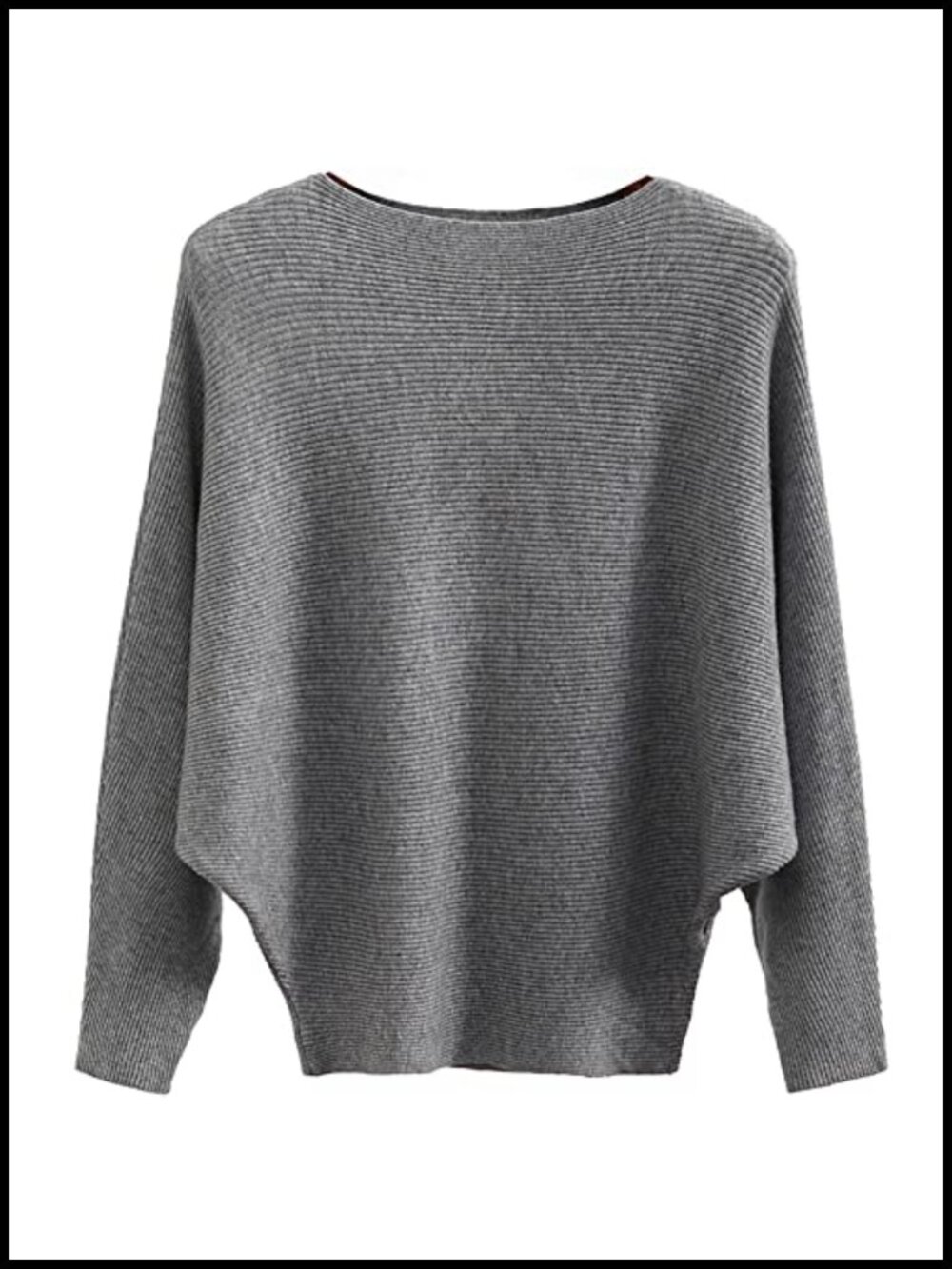 Lightweight Knitted Batwing Sweater Women's Boat Neck Loose Pullover